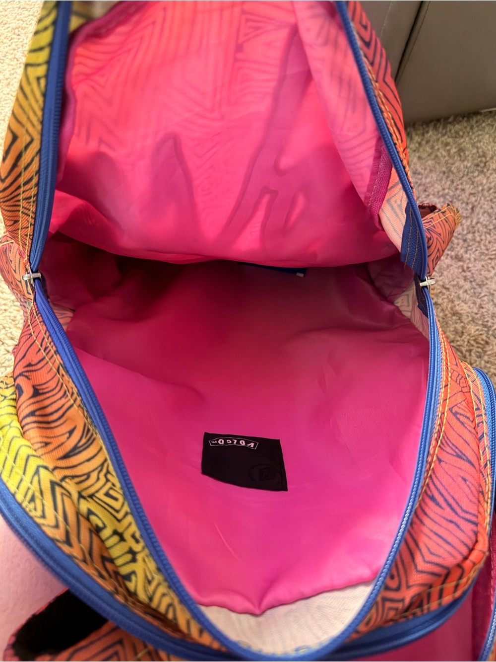 Colorful Geometric Gradient Volcom Backpack - Picture 6 of 7